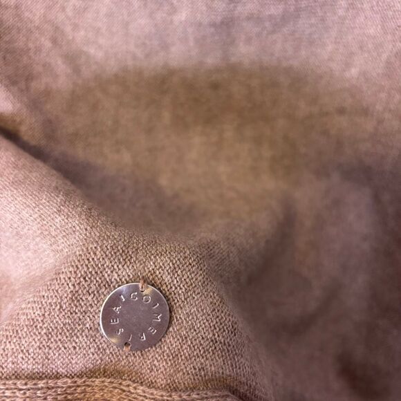 Mersea Light Brown Fringe Bottom Short Sleeve Sweater - Picture 9 of 9